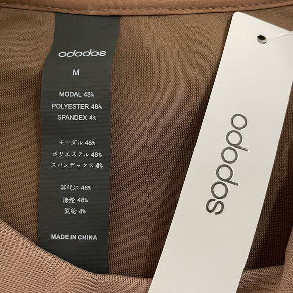 ODODOS Modal Soft Loose Tank Dress Medium Espresso Kangaroo Pocket Casual NEW - Picture 6 of 7